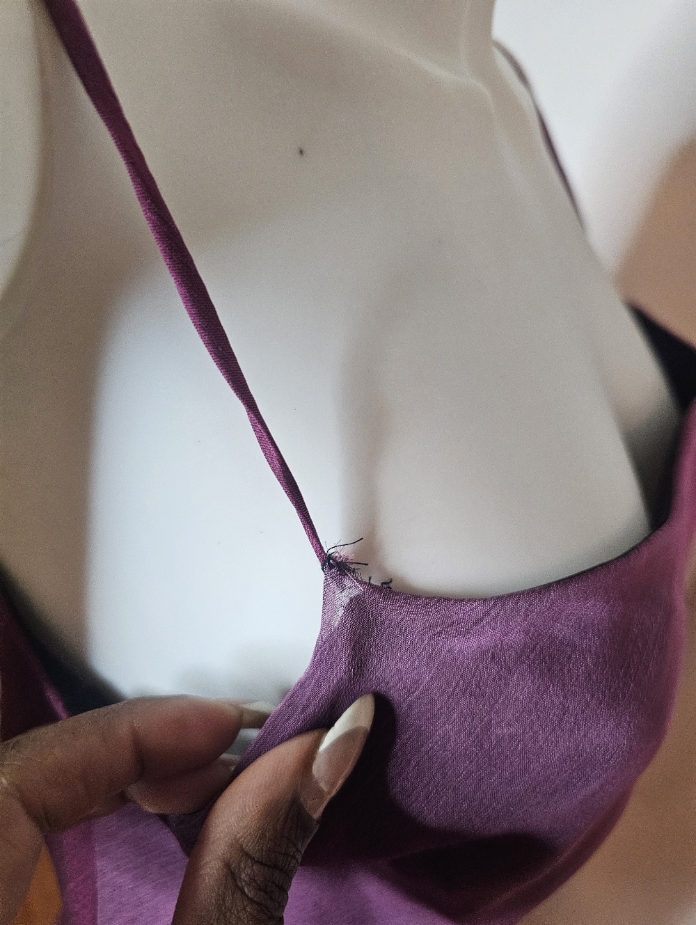 Lucent Y2k VTG Silky Spaghetti Strap Midi Slip Dress in Plum Size S - Picture 7 of 9